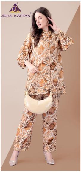 Jisha Kaftan Silk Co ord Set Vol 8 Catalog Western wear Wholesaler