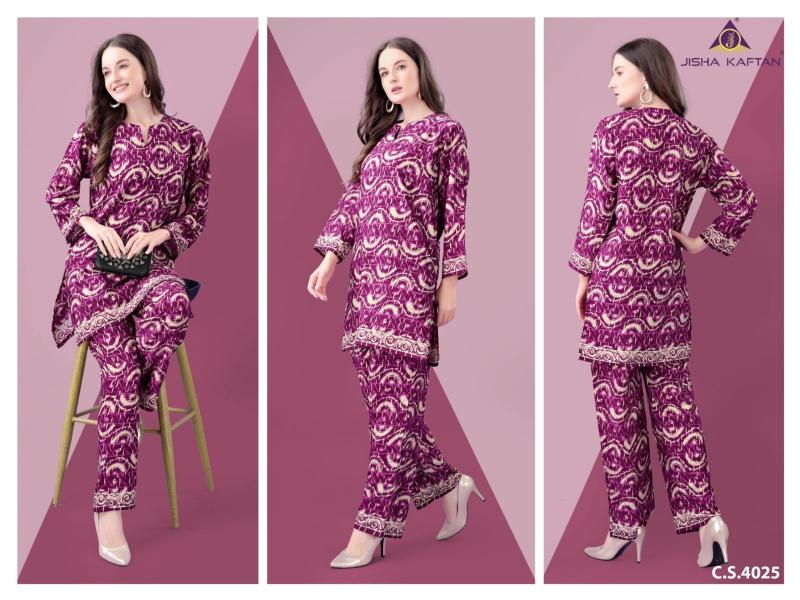 Jisha Kaftan Silk Co ord Set Vol 8 Catalog Western wear Wholesaler