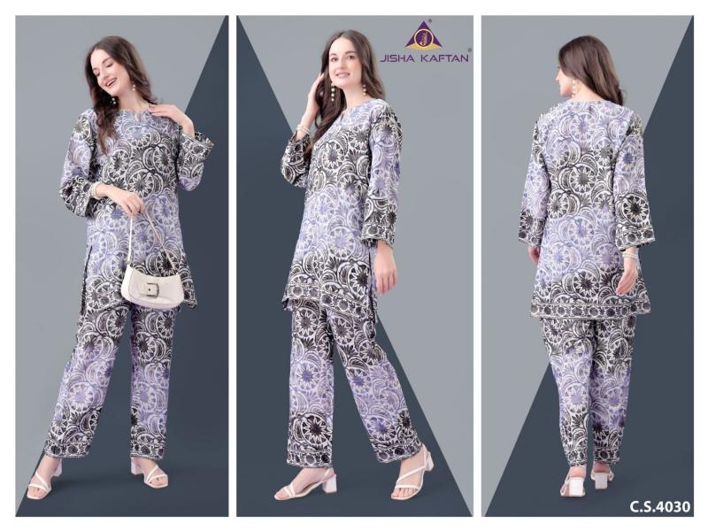 Jisha Kaftan Silk Co ord Set Vol 8 Catalog Western wear Wholesaler