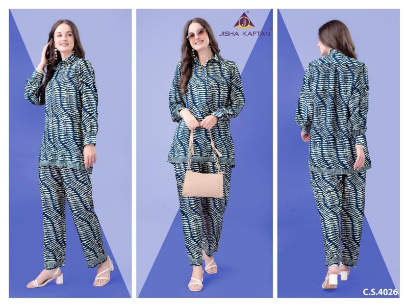 Jisha Kaftan Silk Co ord Set Vol 8 Catalog Western wear Wholesaler