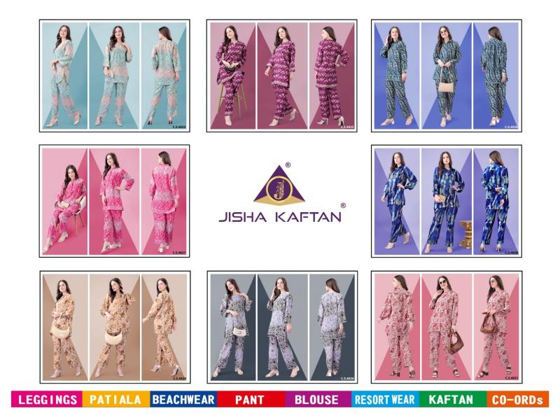 Jisha Kaftan Silk Co ord Set Vol 8 Catalog Western wear Wholesaler