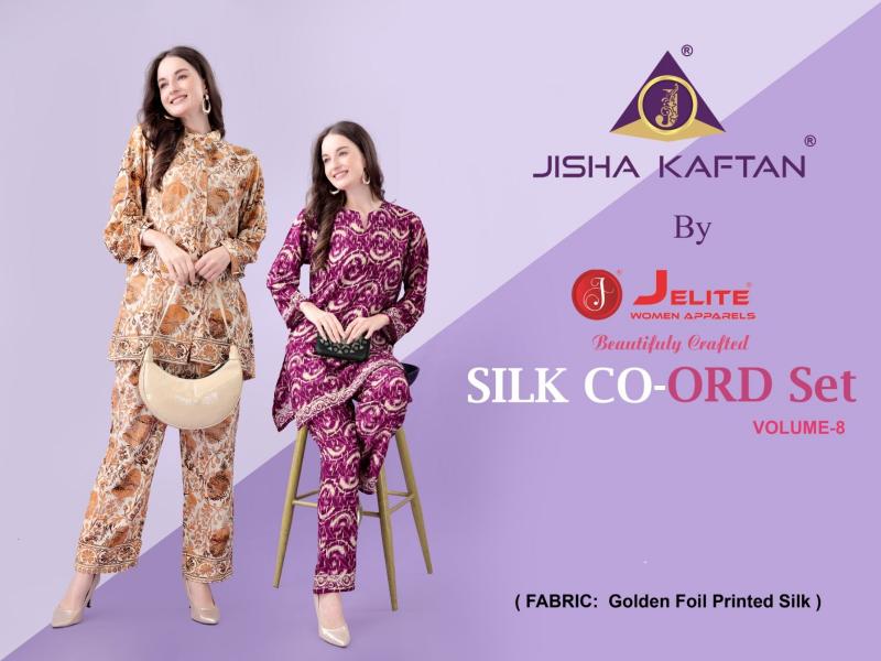 Jisha Kaftan Silk Co ord Set Vol 8 Catalog Western wear Wholesaler