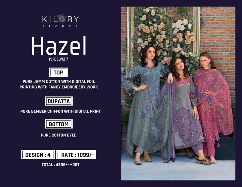 Kilory Hazel Catalog Pure Jamm Cotton Salwar Suits 