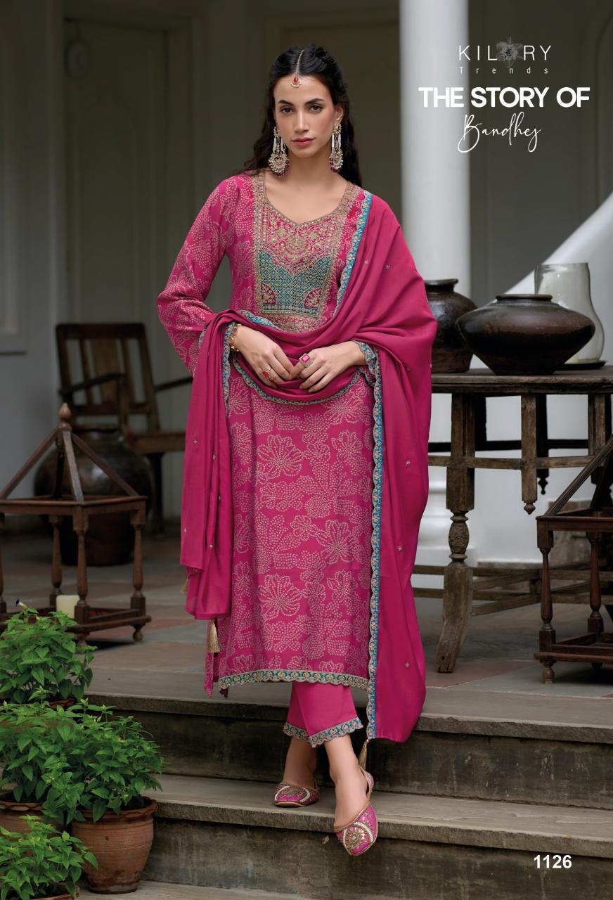 Kilory The Story Of Bandhej work salwar kameez wholesale