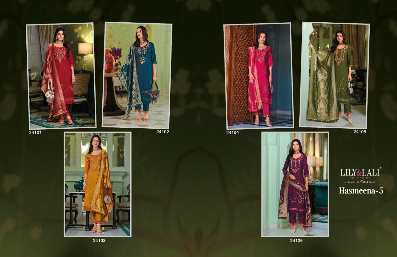 Lily & Lali Hasmeena Vol 5 Catalog branded kurtis name list in india for franchise