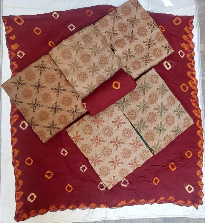 Mukesh Satin Bandhej With Work Vol-01 – Dress Material - Wholesale Catalog