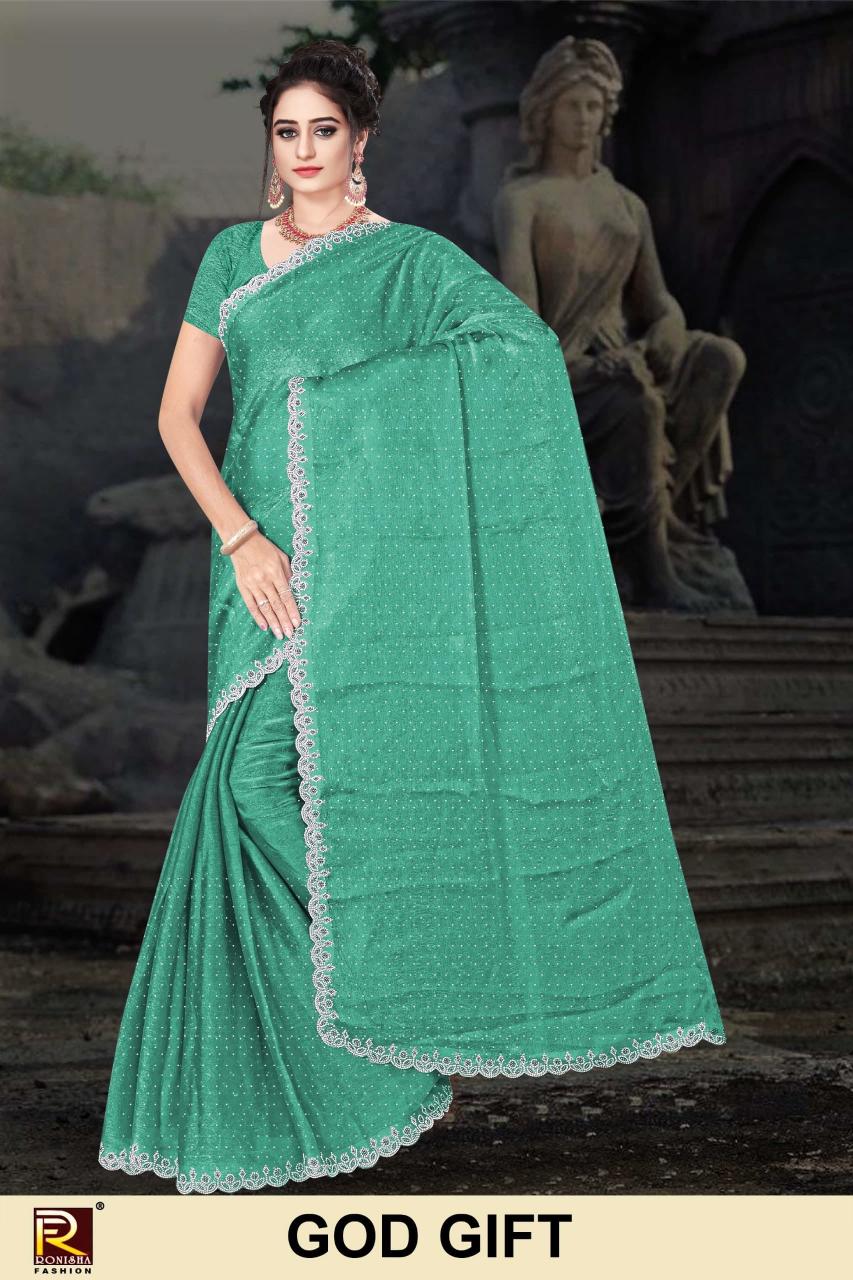 Ronisha God Gift Catalog pink color sarees online india