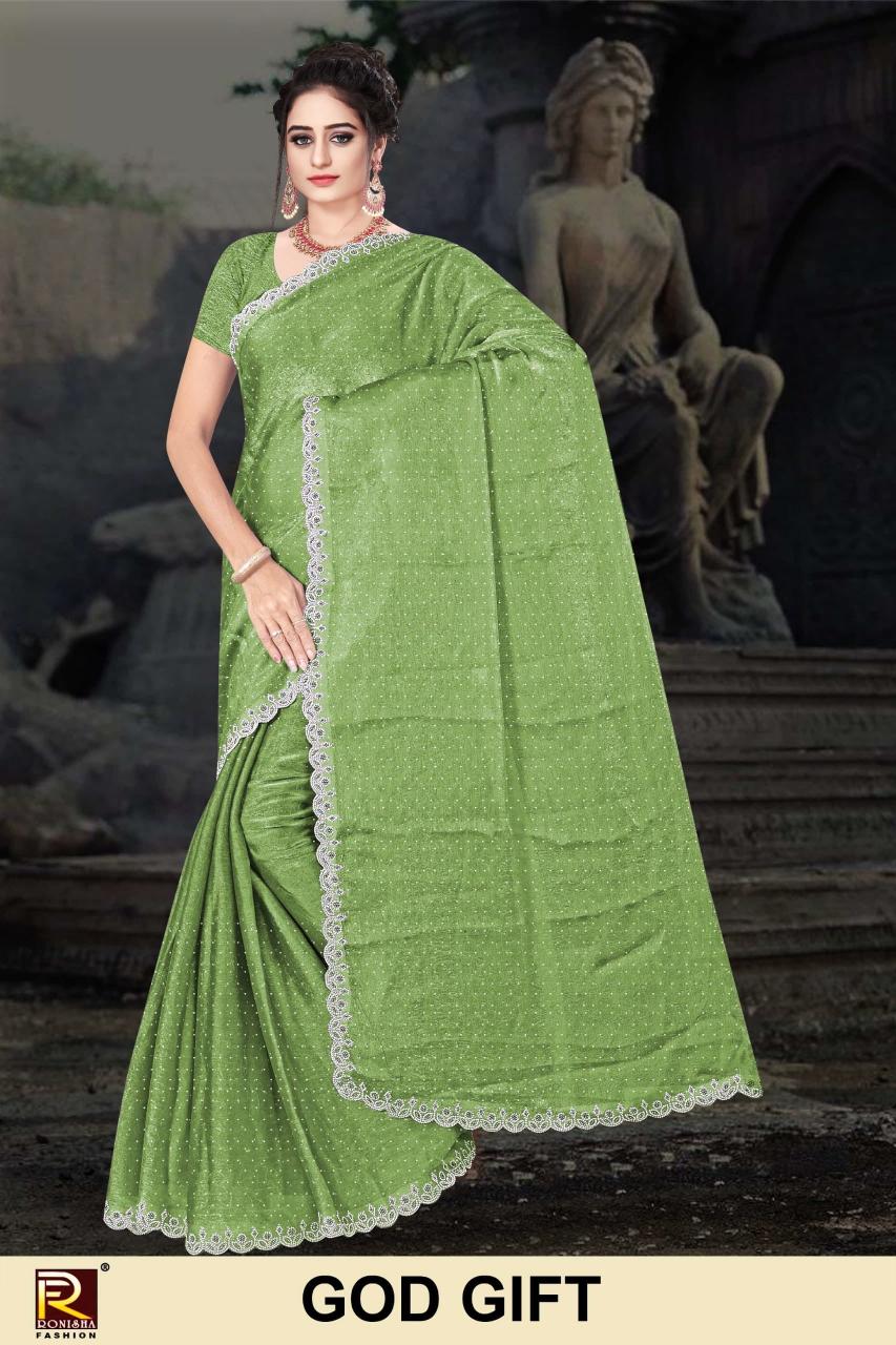 Ronisha God Gift Catalog pink color sarees online india