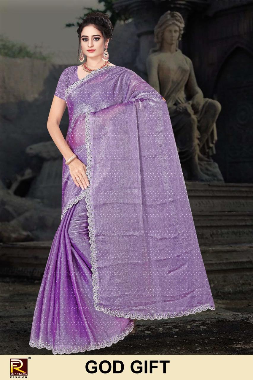 Ronisha God Gift Catalog pink color sarees online india