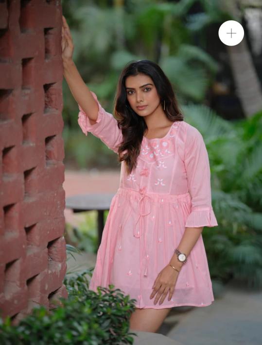 Sabella Cotton Mal Catalog Short Tuniq With Embroidery Work Western Dress