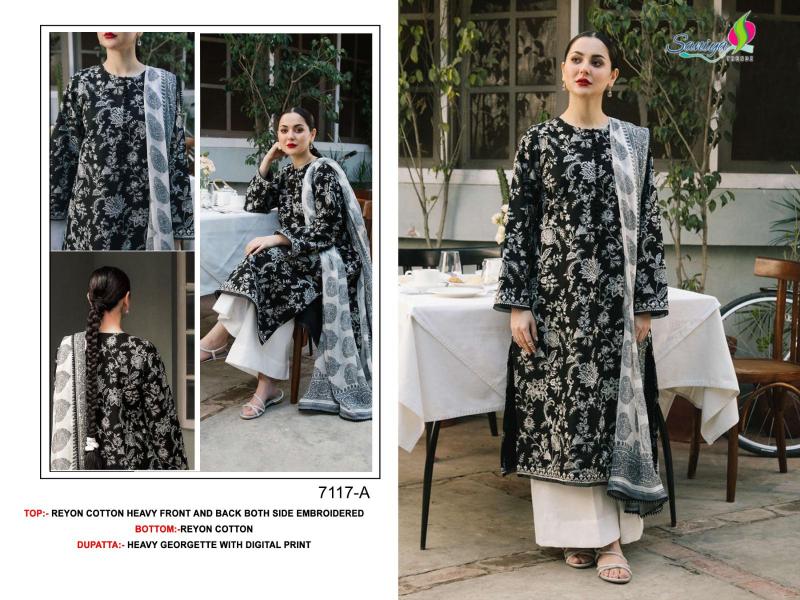 Saniya 7117 A To D Pakistani Suits Wholesale Catalog