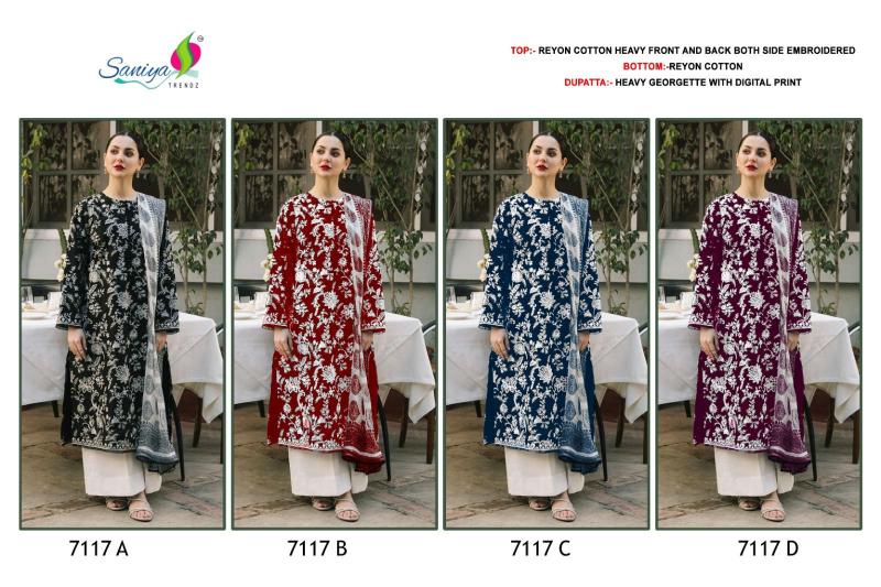 Saniya 7117 A To D Pakistani Suits Wholesale Catalog