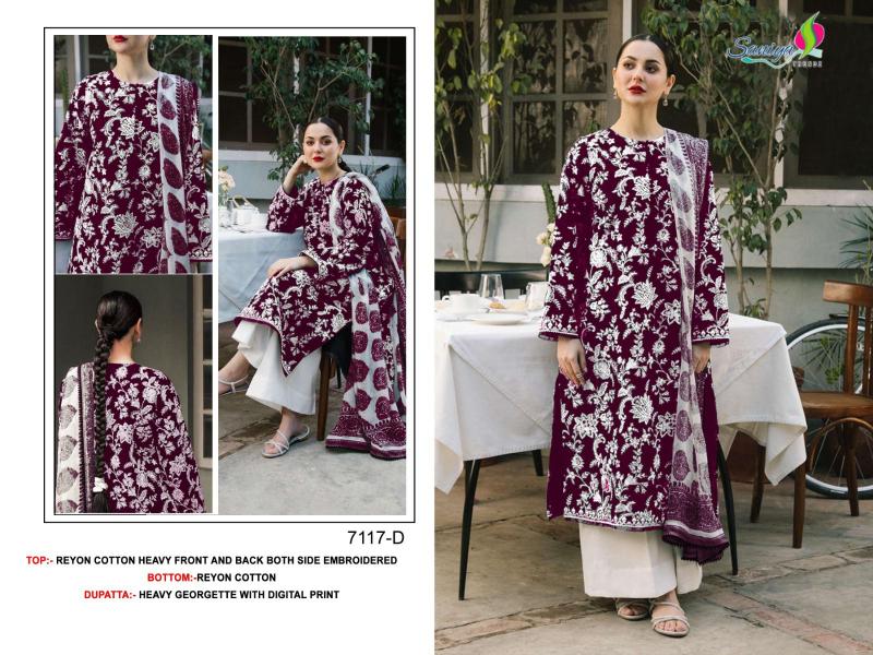 Saniya 7117 A To D Pakistani Suits Wholesale Catalog