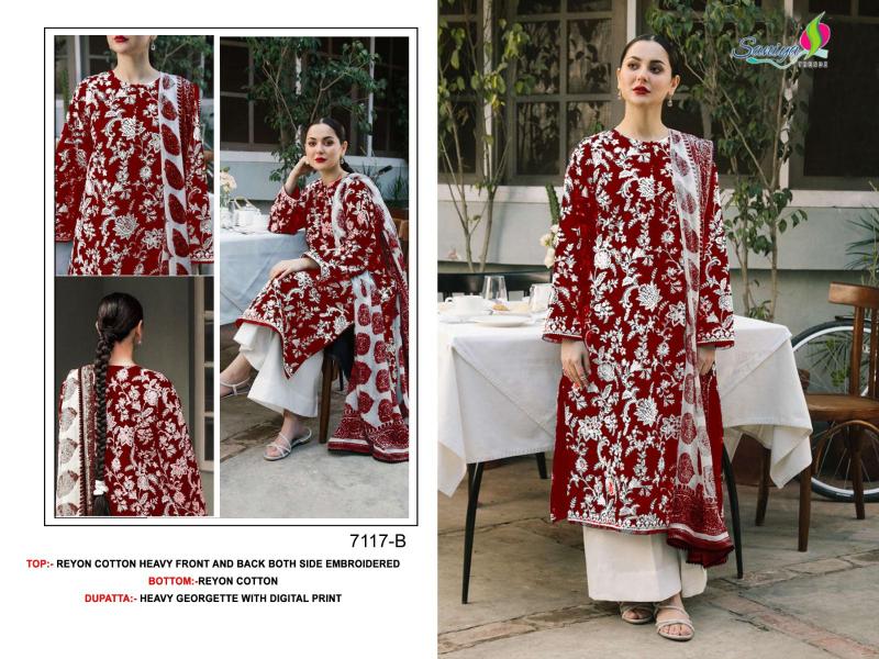 Saniya 7117 A To D Pakistani Suits Wholesale Catalog