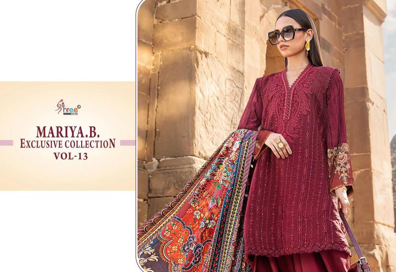 Shree Fabs Mariya B Exclusive Collection Vol 13 Catalog Cotton Dupatta pakistani suit