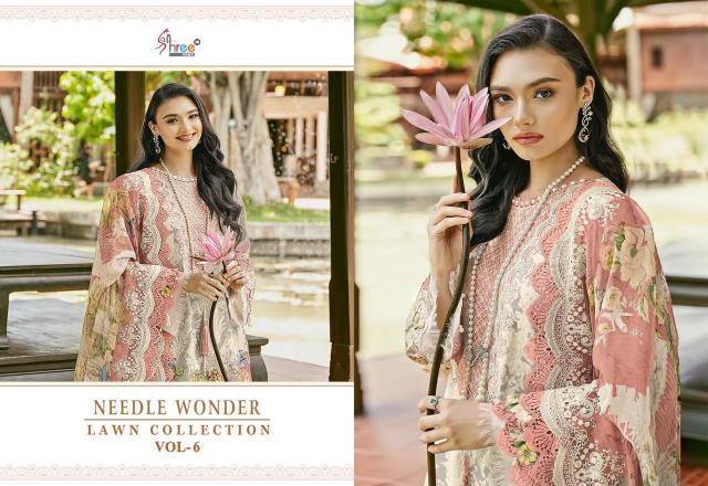 Shree Needle Wonder Lawn Collection Vol 6 Chiffon Dupatta wholesale salwar kameez online