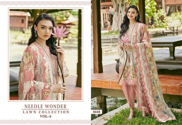 Shree Needle Wonder Lawn Collection Vol 6 Chiffon Dupatta wholesale salwar kameez online