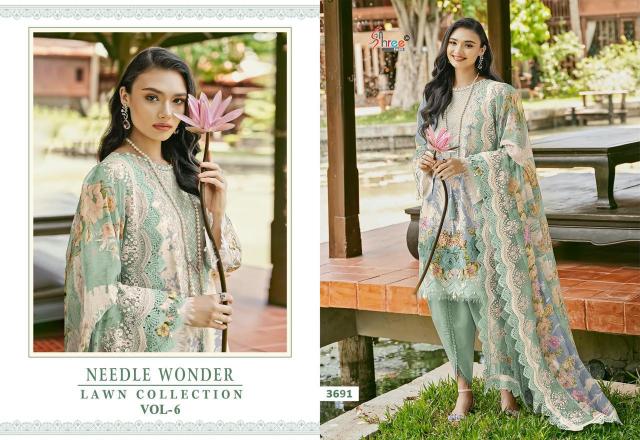Shree Needle Wonder Lawn Collection Vol 6 Cotton Dupatta wholesale salwar kameez pakistani