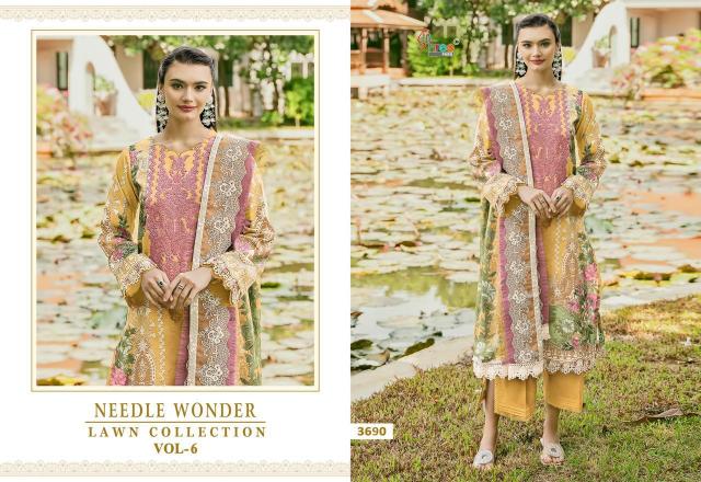 Shree Needle Wonder Lawn Collection Vol 6 Cotton Dupatta wholesale salwar kameez pakistani