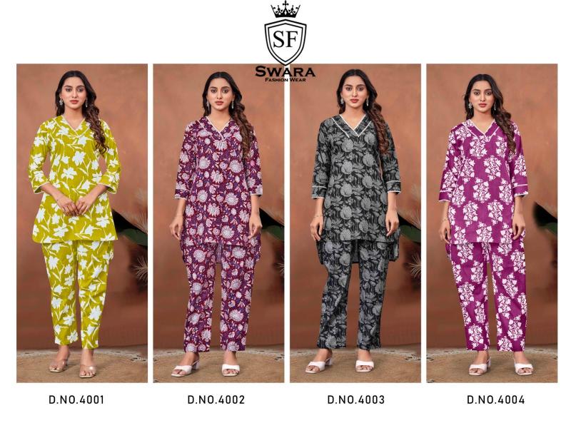 Swara Shree Vol 4 Jaipuri Prints Cambric Cotton Co Ord Set Wholesale Catalog