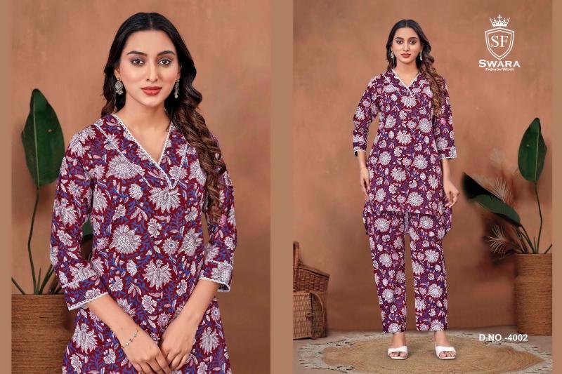 Swara Shree Vol 4 Jaipuri Prints Cambric Cotton Co Ord Set Wholesale Catalog