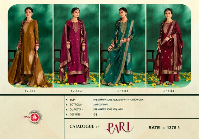 Triple Aaa Pari Viscose Jacquard Dress Material Wholesale Catalog