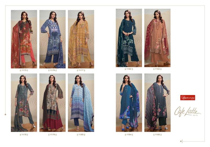 Vishwam cafe latte Vol 18 Catalog party wear salwar kameez wholesale