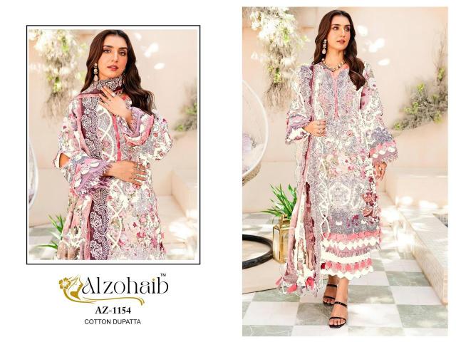 Alzohaib Az 1148, 1152, 1154 catalog Chiffon Dupatta pakistani black suit design