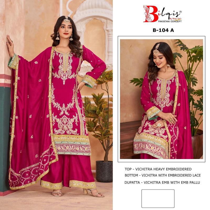 Bilqis B 104 A TO C Catalog myntra pakistani suits