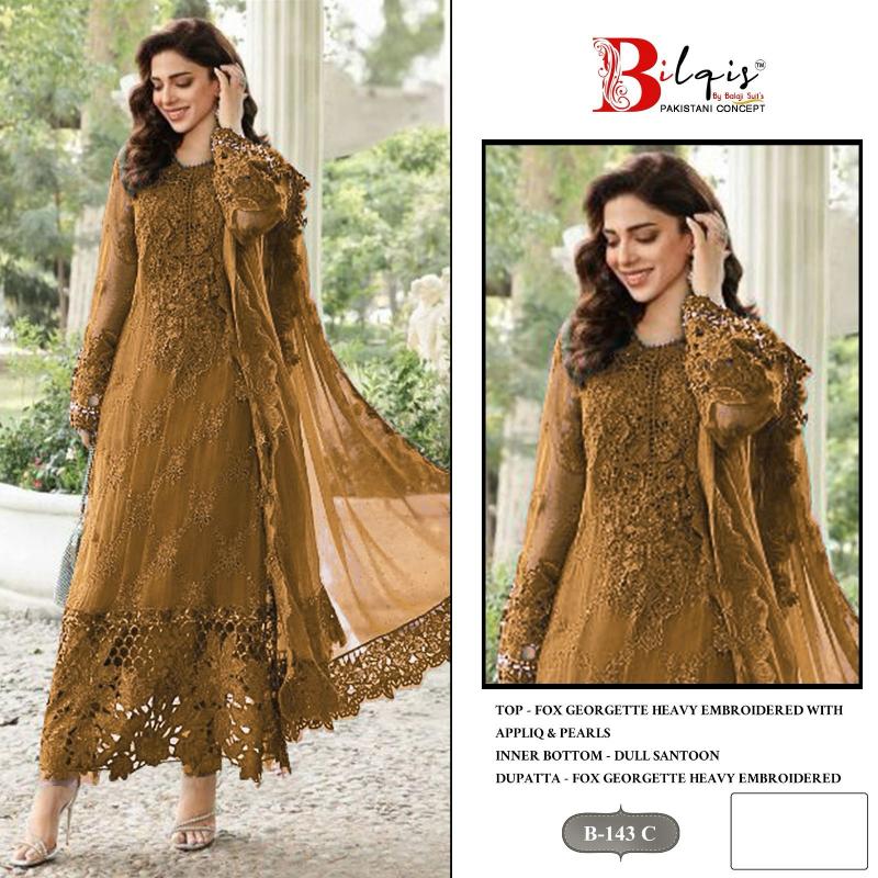 Bilqis B 143 A To D catalog Georgette pakistani suits shop in pune