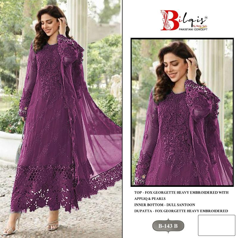 Bilqis B 143 A To D catalog Georgette pakistani suits shop in pune