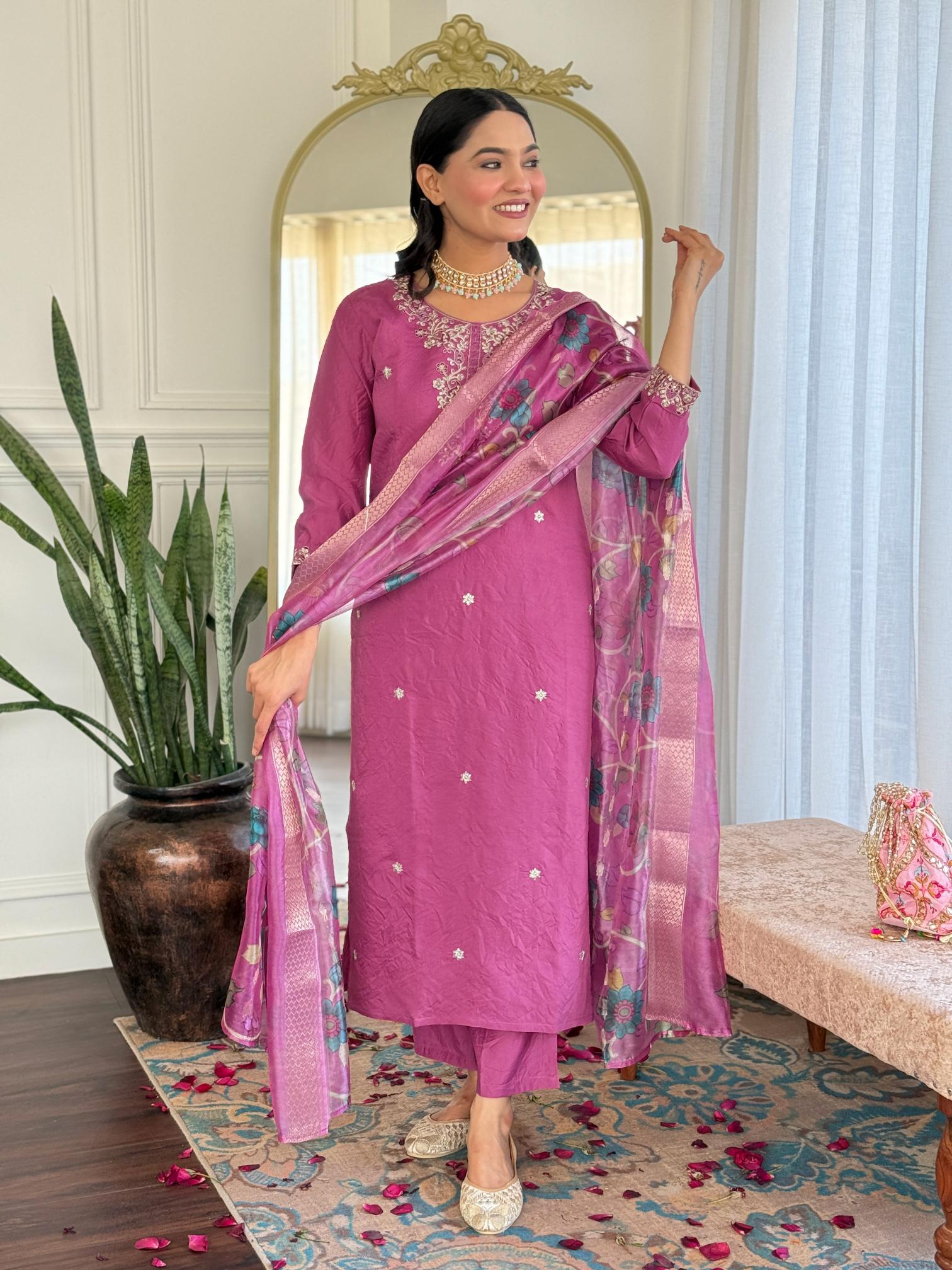 Felocity Nirvana 1 Viscose Chanderi Catalog Embroidered selfie kurti full catalogue