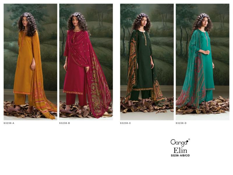Ganga Elin 3236 catalog party wear salwar suits wholesale