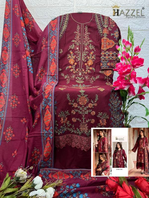 Hazzel 0155 Catalog Cotton Dupatta pakistani suit for eid