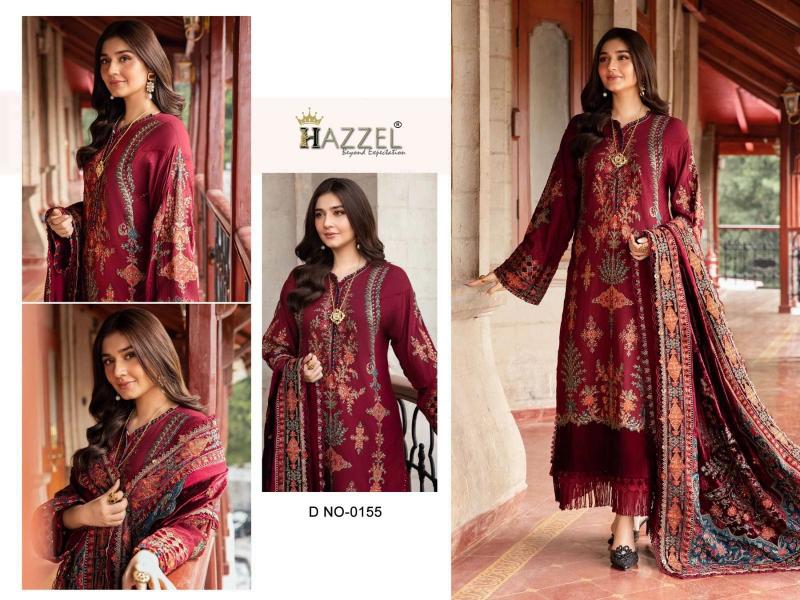 Hazzel 0155 Catalog Cotton Dupatta pakistani suit for eid