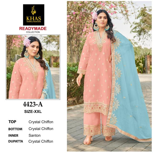 Khas 4423 Catalog Embroidered Ready Made pakistani suit design for girls