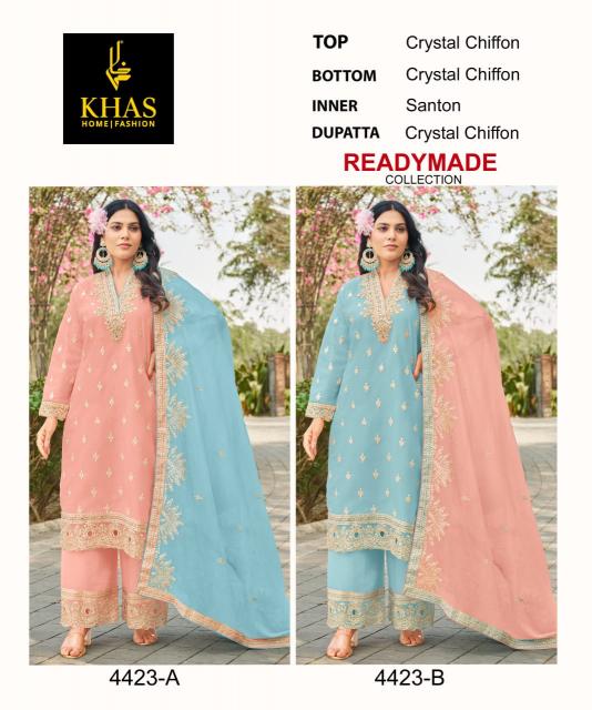 Khas 4423 Catalog Embroidered Ready Made pakistani suit design for girls