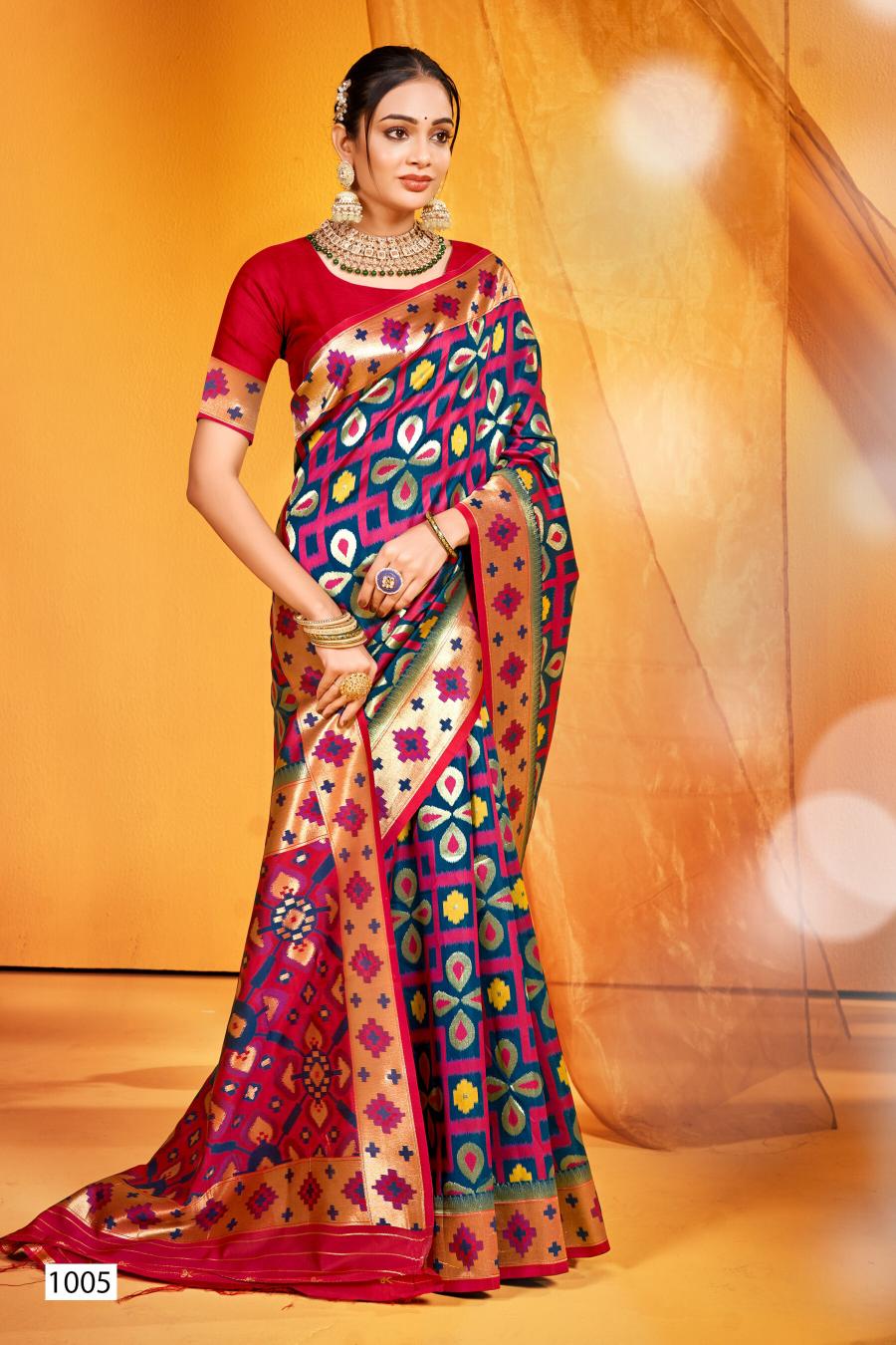 Saroj Kartikey silk vol.2 Soft silk contrast saree in surat with price wholesale