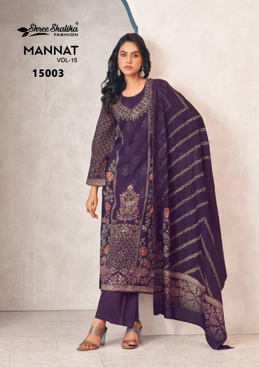 Shree Shalika Mannat Vol 15 Catalog unstitched salwar kameez wholesalers in india