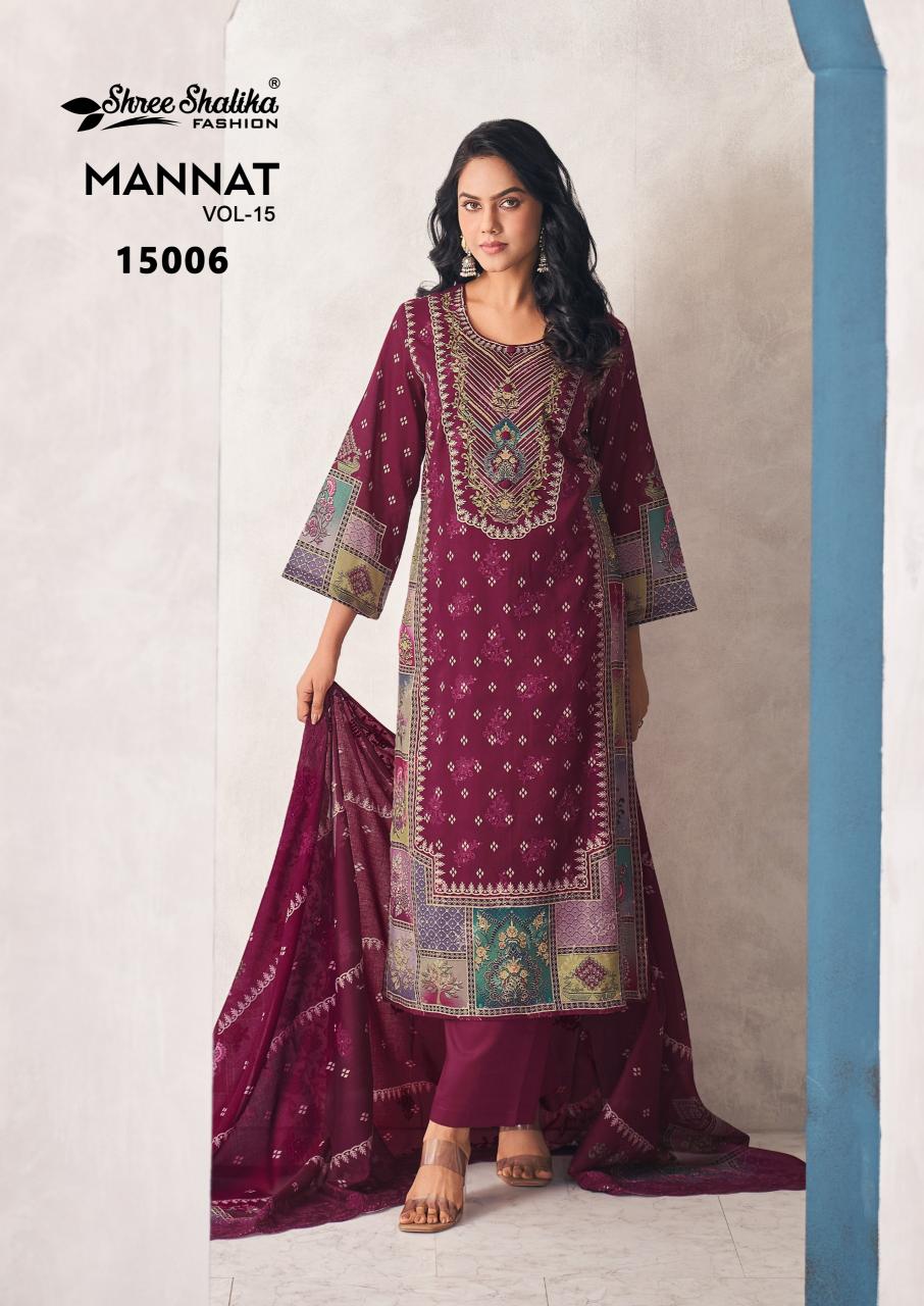 Shree Shalika Mannat Vol 15 Catalog unstitched salwar kameez wholesalers in india