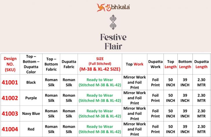 Shubhkala Festive Flair Catalog Roman Silk churidar salwar kameez wholesale market
