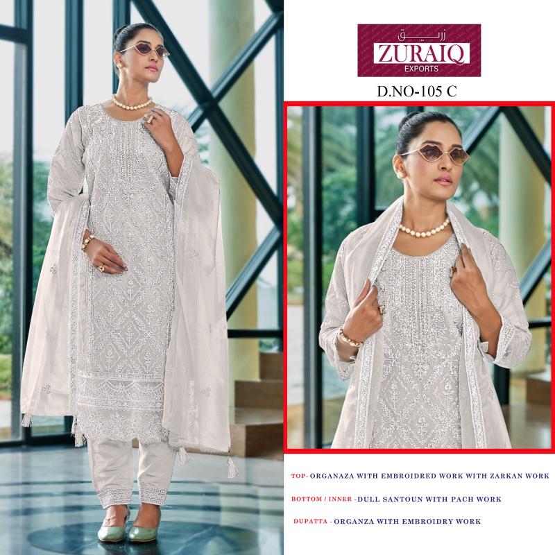 Zuraiq 105 ABCD Catalog pakistani salwar suit design