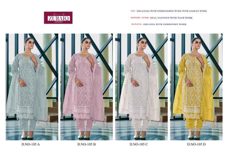 Zuraiq 105 ABCD Catalog pakistani salwar suit design