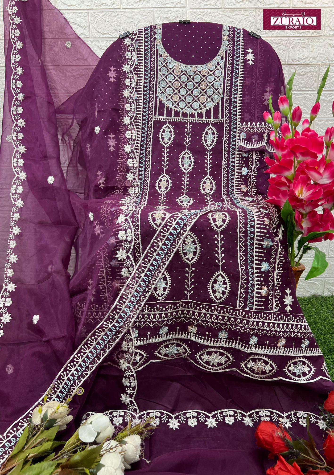 Zuraiq 114 ABCD Catalog pakistani party suits