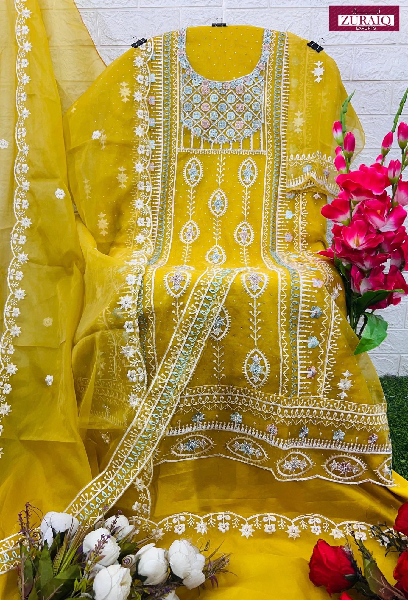 Zuraiq 114 ABCD Catalog pakistani party suits