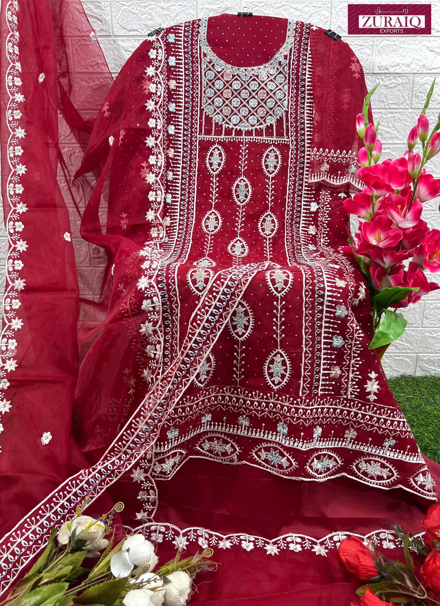 Zuraiq 114 ABCD Catalog pakistani party suits