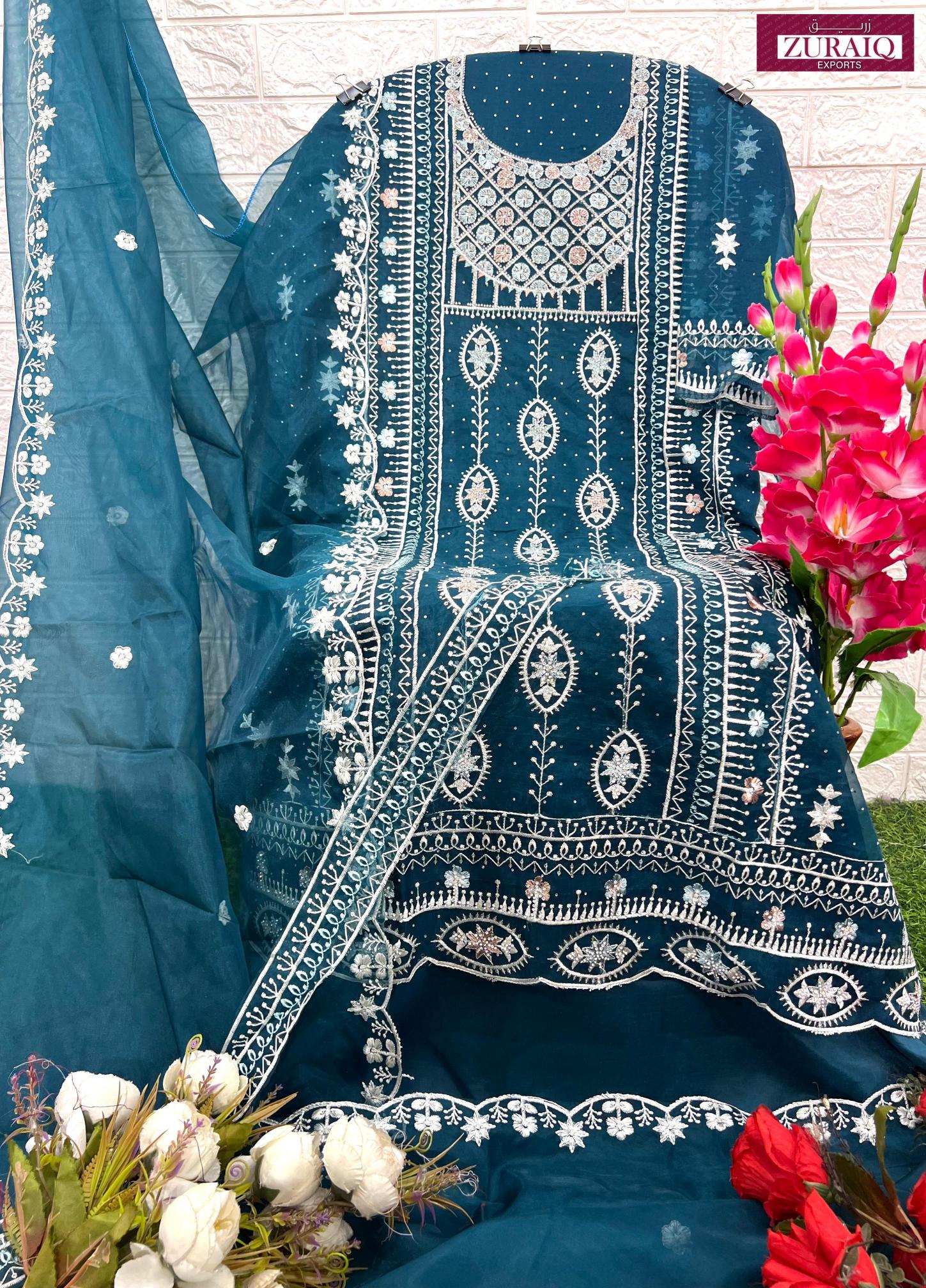 Zuraiq 114 ABCD Catalog pakistani party suits