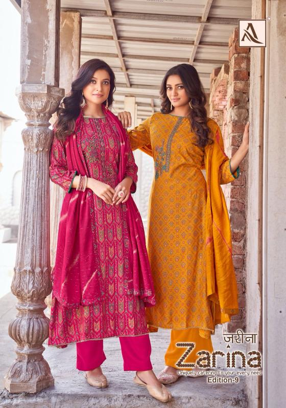 Alok Zarina Vol 9 catalog wholesale dress materials in mumbai online