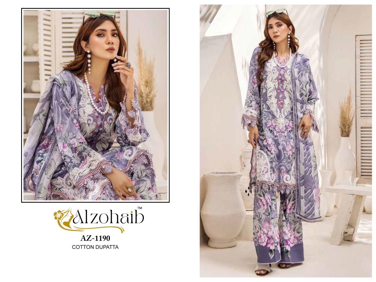 Alzohaib Az Sakina Catalog Chiffon Dupatta pakistani plazo suit images