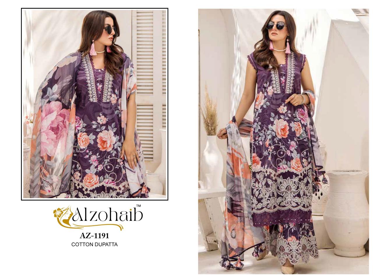 Alzohaib Az Sakina Catalog Chiffon Dupatta pakistani plazo suit images